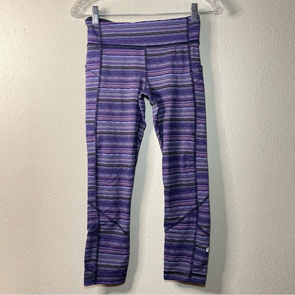 Lululemon Pace Rival Crop Space Dye Twist Ultra Violet Multi Naval Blue Stripe 4